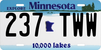 MN license plate 237TWW
