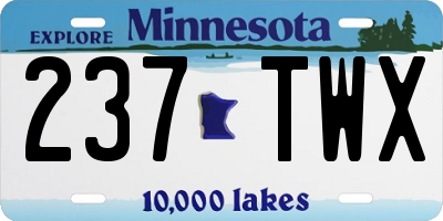 MN license plate 237TWX