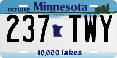 MN license plate 237TWY