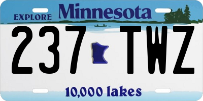 MN license plate 237TWZ