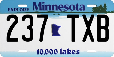 MN license plate 237TXB