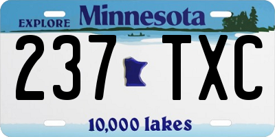 MN license plate 237TXC