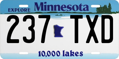 MN license plate 237TXD