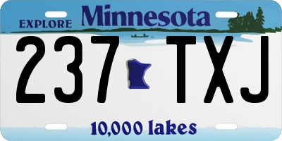 MN license plate 237TXJ