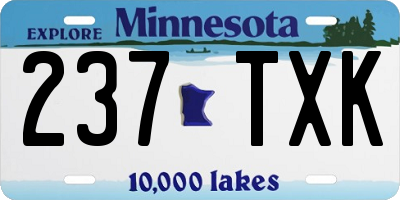 MN license plate 237TXK