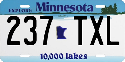 MN license plate 237TXL