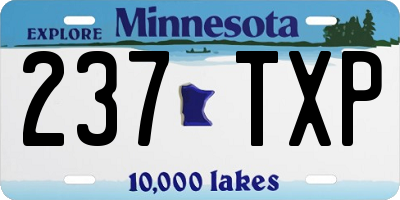 MN license plate 237TXP