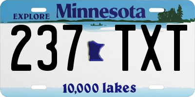 MN license plate 237TXT