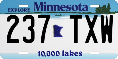MN license plate 237TXW
