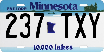 MN license plate 237TXY