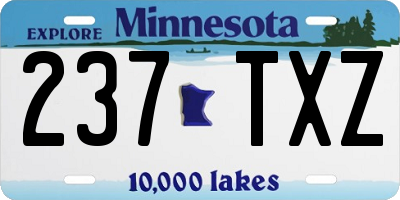 MN license plate 237TXZ