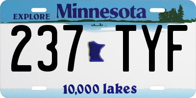 MN license plate 237TYF