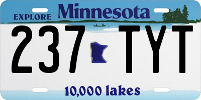 MN license plate 237TYT