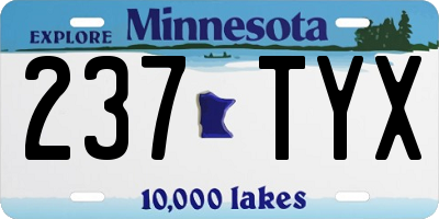 MN license plate 237TYX