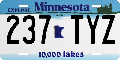 MN license plate 237TYZ
