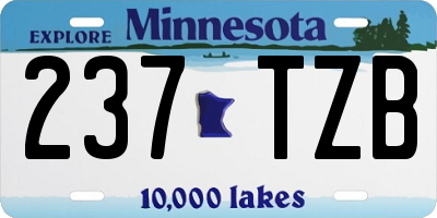 MN license plate 237TZB