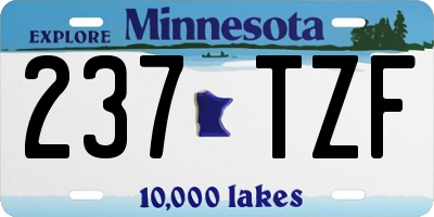 MN license plate 237TZF