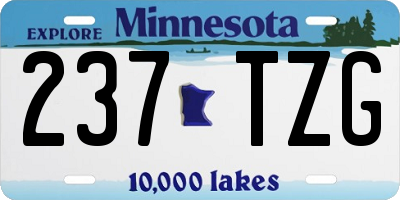 MN license plate 237TZG