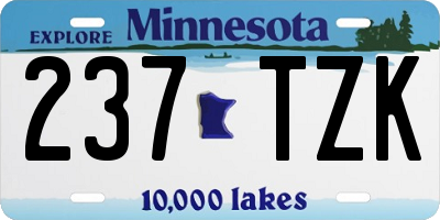 MN license plate 237TZK