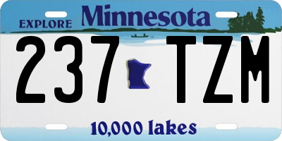 MN license plate 237TZM