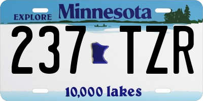 MN license plate 237TZR