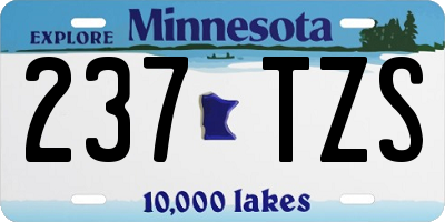 MN license plate 237TZS
