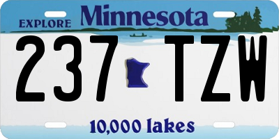 MN license plate 237TZW