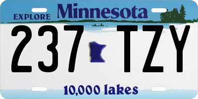 MN license plate 237TZY