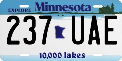 MN license plate 237UAE