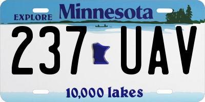 MN license plate 237UAV