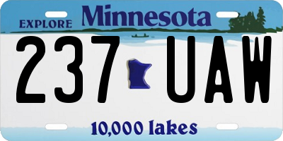 MN license plate 237UAW