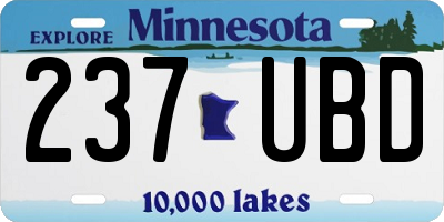 MN license plate 237UBD