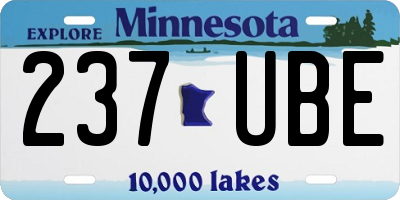 MN license plate 237UBE