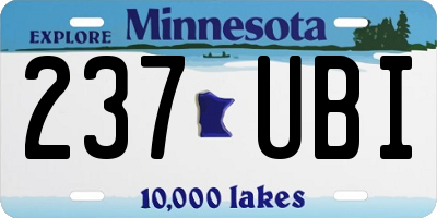 MN license plate 237UBI