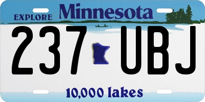 MN license plate 237UBJ