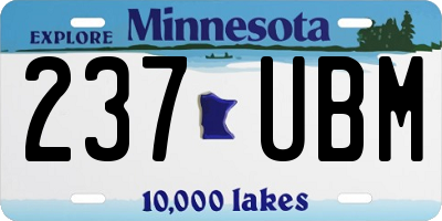 MN license plate 237UBM