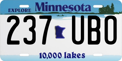 MN license plate 237UBO