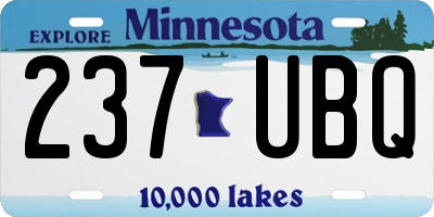 MN license plate 237UBQ