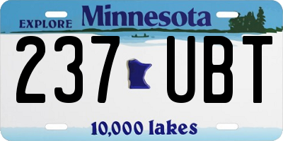 MN license plate 237UBT