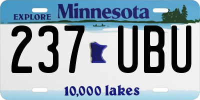 MN license plate 237UBU