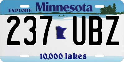 MN license plate 237UBZ