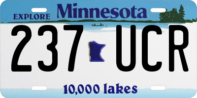 MN license plate 237UCR