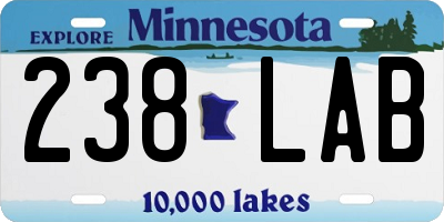MN license plate 238LAB