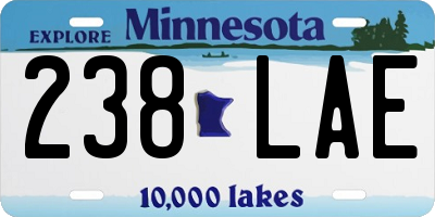 MN license plate 238LAE