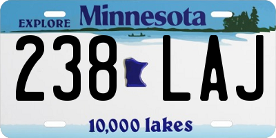 MN license plate 238LAJ