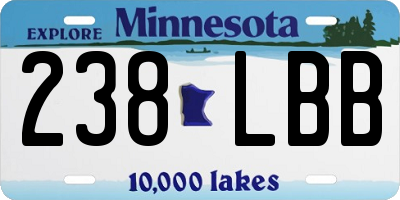 MN license plate 238LBB