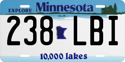 MN license plate 238LBI