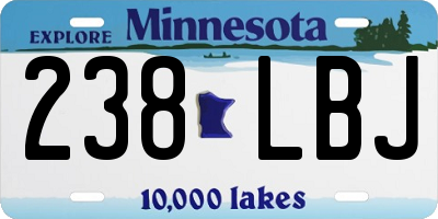 MN license plate 238LBJ