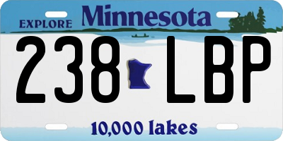 MN license plate 238LBP