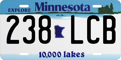 MN license plate 238LCB